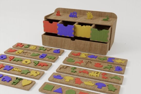 Box Set with Puzzle for baby